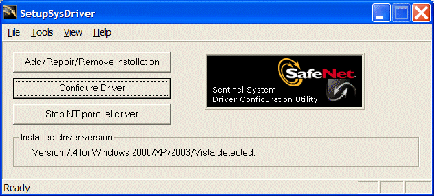 safenet sentinel key driver